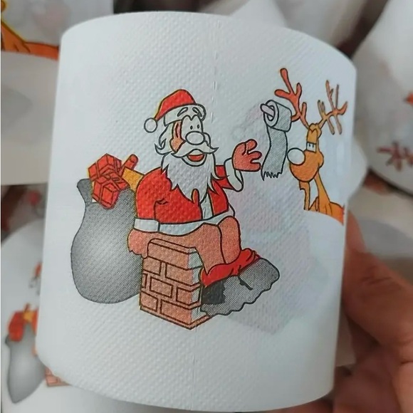 Santa Claus & Reindeer Gag Toilet Paper | Funny Christmas Novelty Gift - Picture 2 of 16